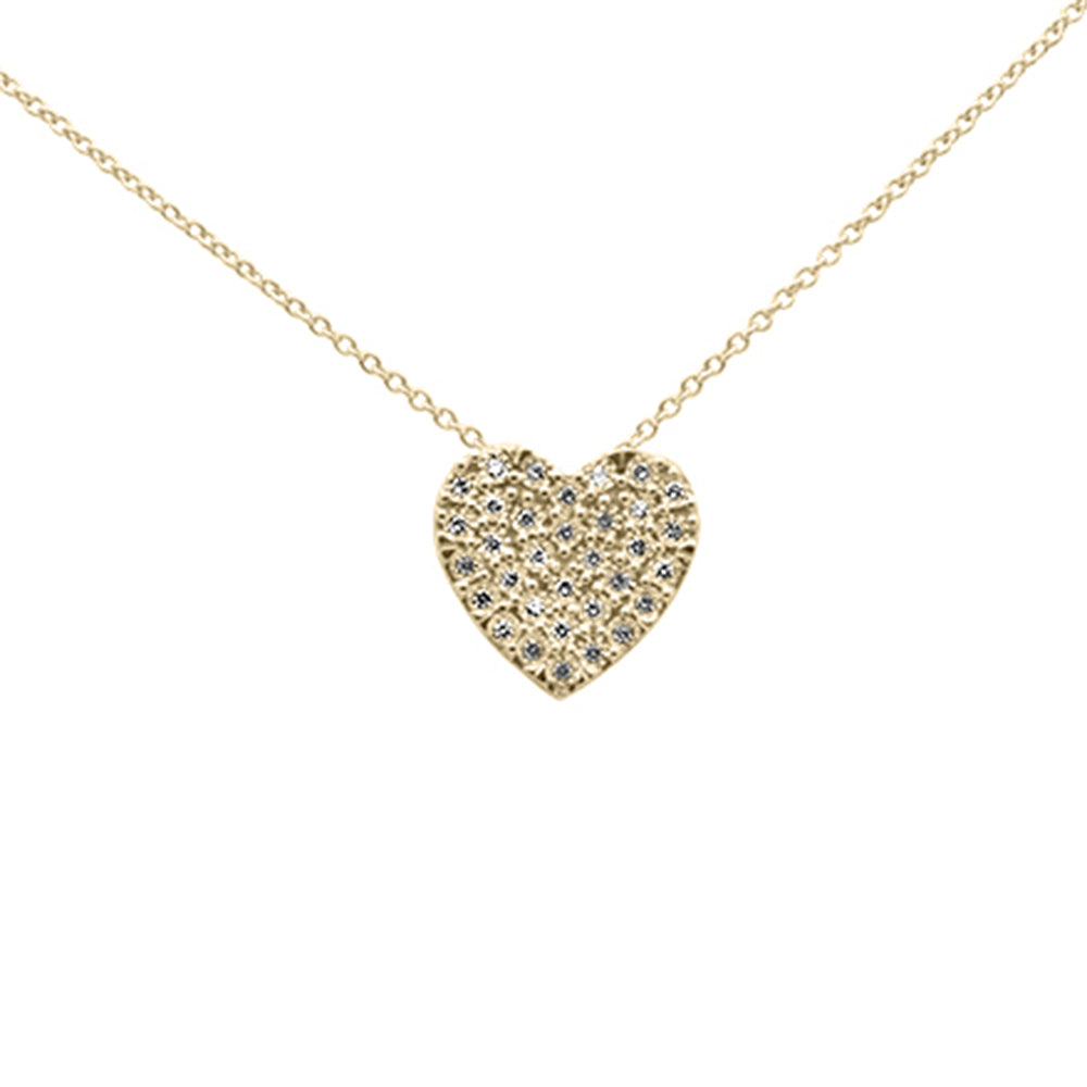 Muse Jewelry .15ct G SI 10K Yellow Gold Diamond Heart Pendant Necklace