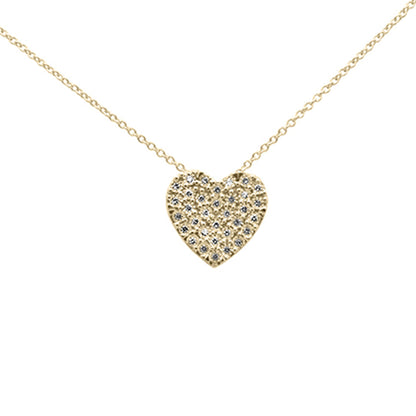 Muse Jewelry .15ct G SI 10K Yellow Gold Diamond Heart Pendant Necklace