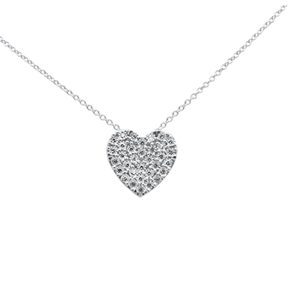 Muse Jewelry .15ct G SI 10K White Gold Diamond Heart Pendant Necklace