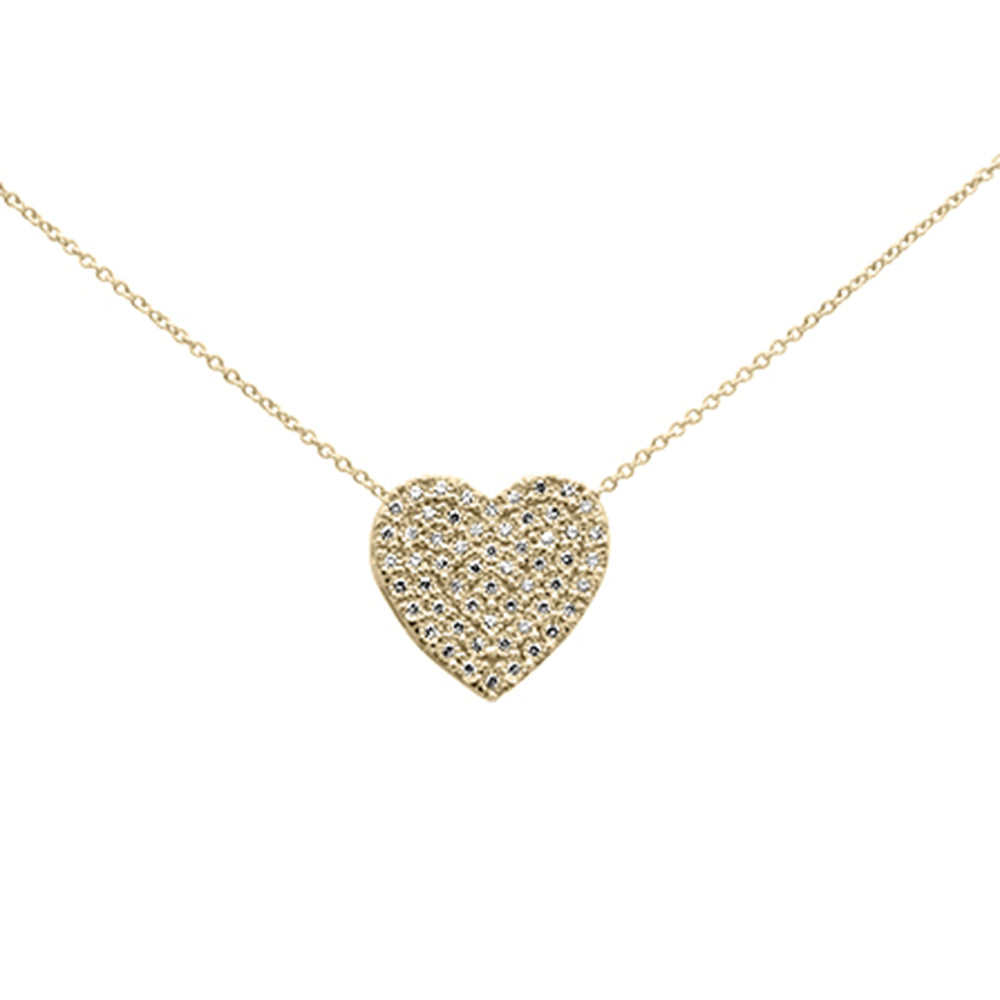 Muse Jewelry .26ct G SI 10K Yellow Gold Diamond Heart Pendant Necklace