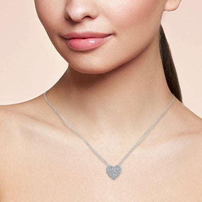 Muse Jewelry .26ct G SI 10K White Gold Diamond Heart Pendant Necklace