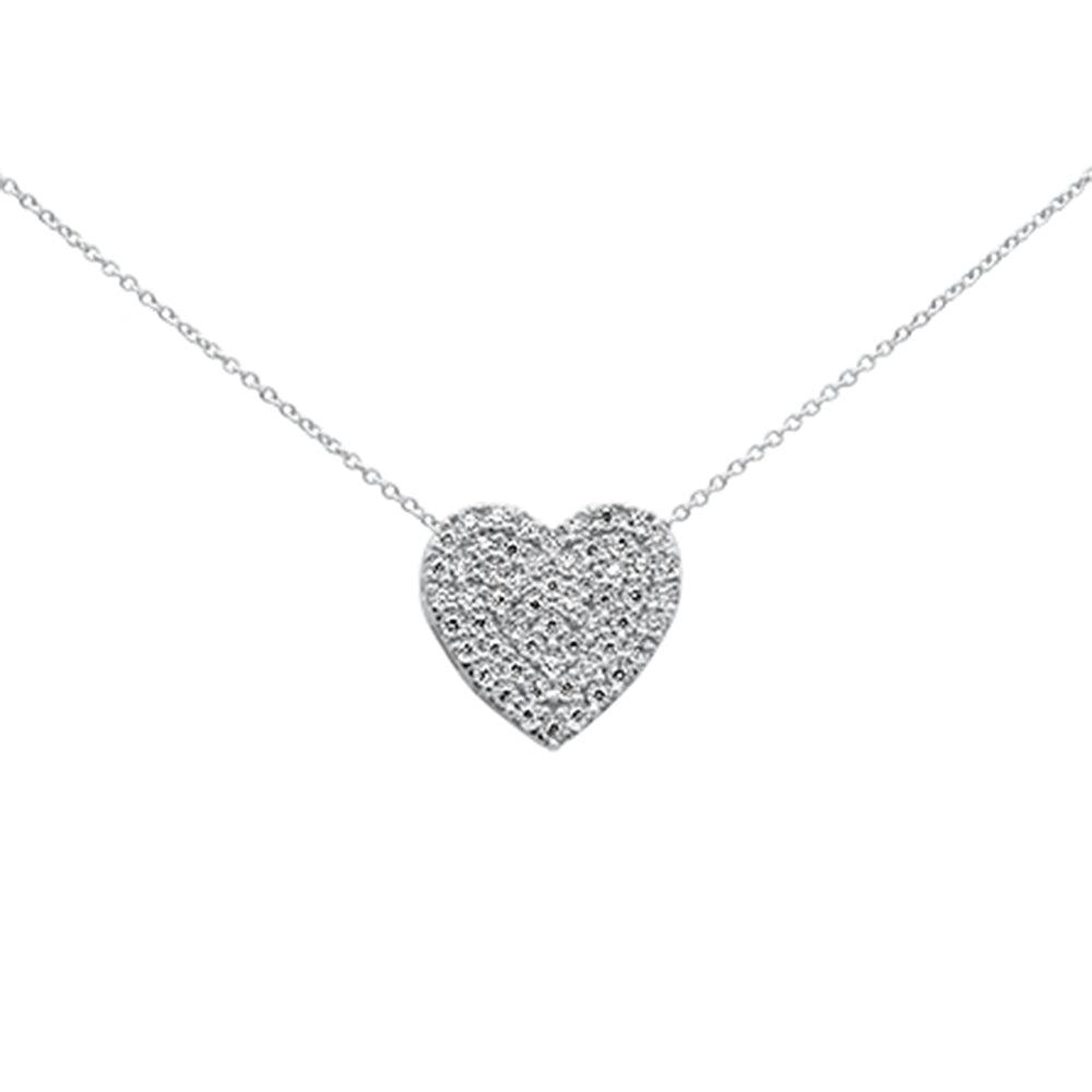 Muse Jewelry .26ct G SI 10K White Gold Diamond Heart Pendant Necklace