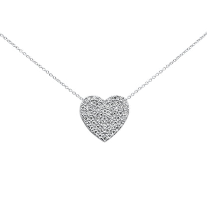 Muse Jewelry .26ct G SI 10K White Gold Diamond Heart Pendant Necklace