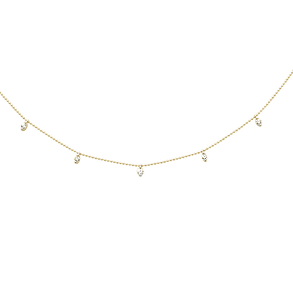 Muse Jewelry .24ct G SI 14K Yellow Gold Diamond Bead Style Drop Pendant Necklace