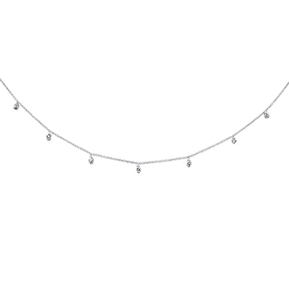 Muse Jewelry .34ct G SI 14K White Gold Diamond Dia By the Yard Pendant Necklace