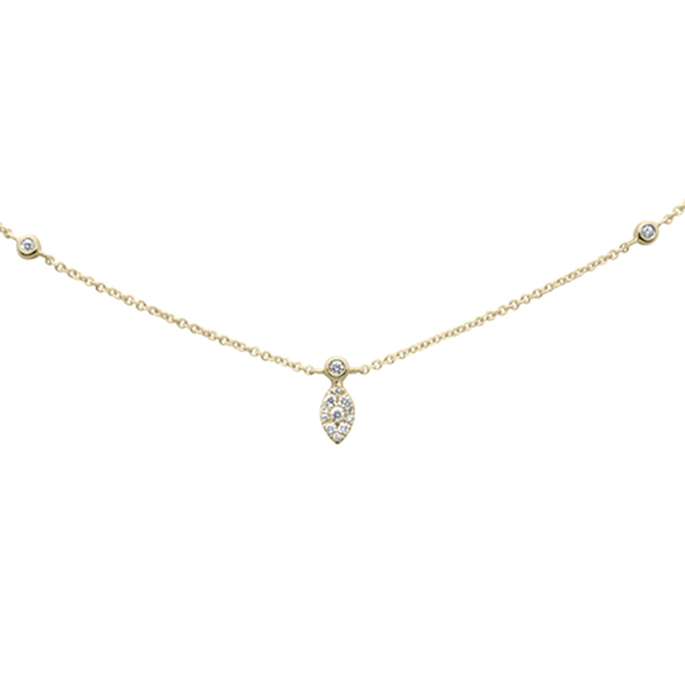 Muse Jewelry .16ct G SI 14K Yellow Gold Diamond By The Yard Chain 18"