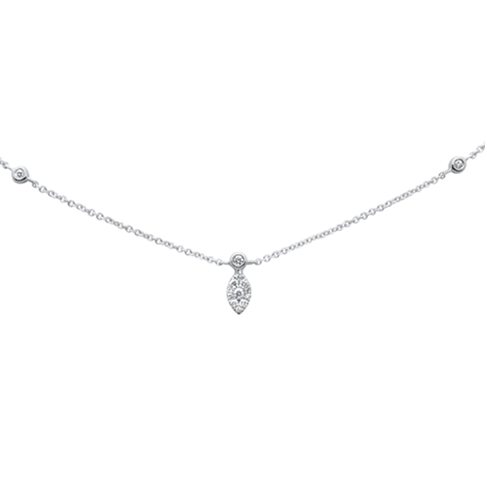 Muse Jewelry .16ct G SI 14K White Gold Diamond Diamond By The Yard Chain 18"