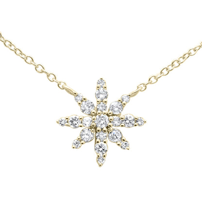 Muse Jewelry .28ct G SI 14K Yellow Gold Diamond Starburst Pendant Necklace 16-18"