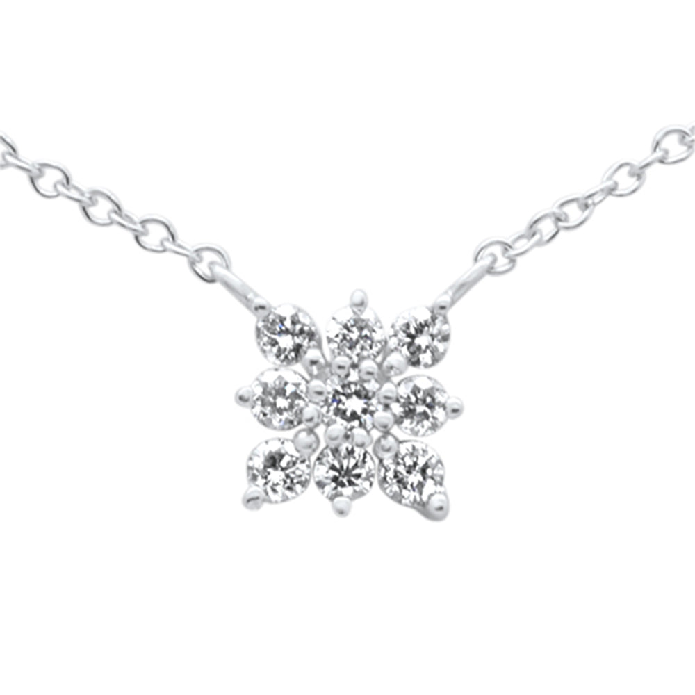 Muse Jewelry .19ct G SI 14K White Gold Diamond Starburst Pendant Necklace 16-18"