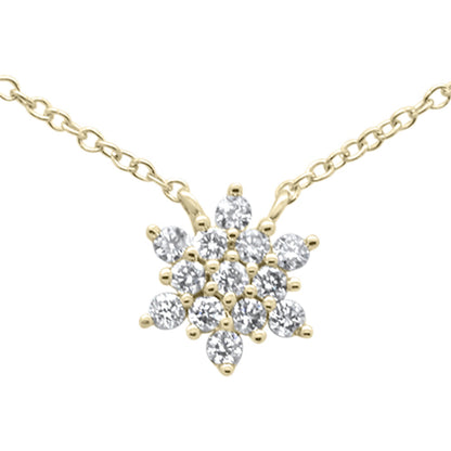 Muse Jewelry .21ct G SI 14K Yellow Gold Diamond Starburst Pendant Necklace 16-18"