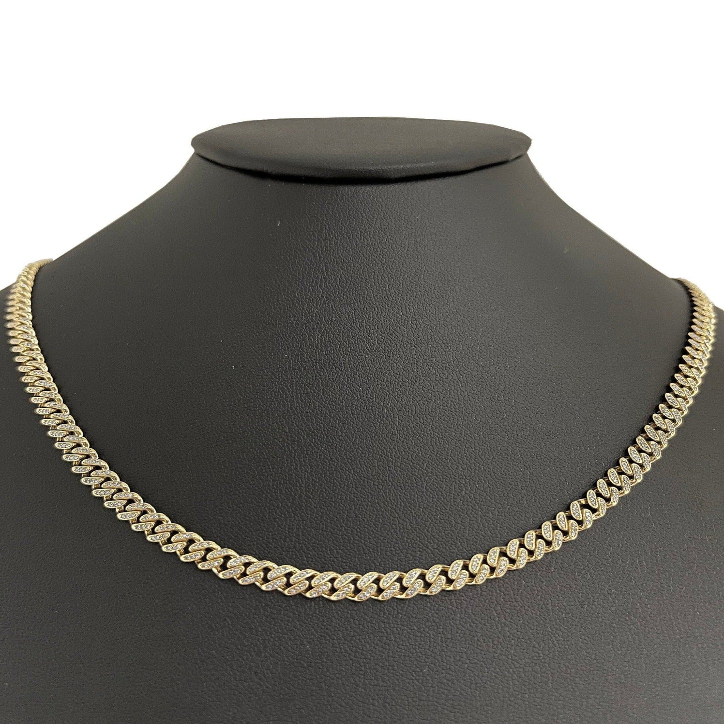 Muse Jewelry 5mm 1.65ct G SI 14k Yellow Gold Diamond Round Cuban Necklace 20"