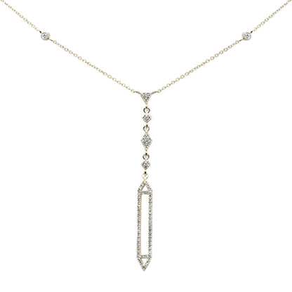 Muse Jewelry .23ct G SI 14K Yellow Gold Diamond Drop Lariat Pendant Necklace 16+2" Ext
