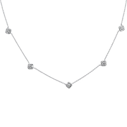 Muse Jewelry .51ct G SI 14K White Gold Diamond Square Shaped Pendant Necklace 16+2" Ext