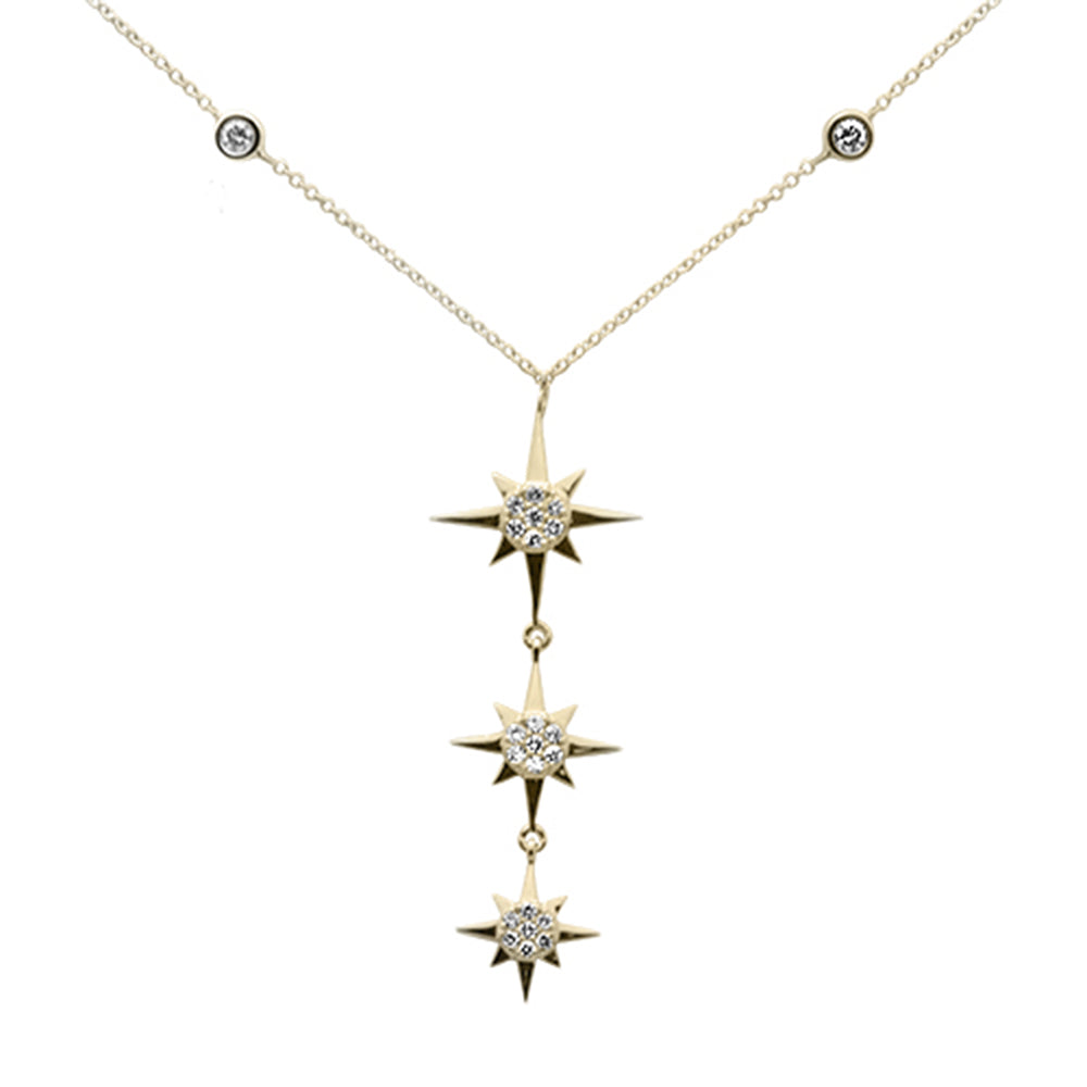 Muse Jewelry .33ct G SI 14K Yellow Gold Diamond Starburst Pendant Necklace 16+2" Ext