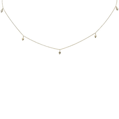 Muse Jewelry .07ct G SI 14K Yellow Gold Diamond Marquee Shaped Pendant Necklace 14" Long