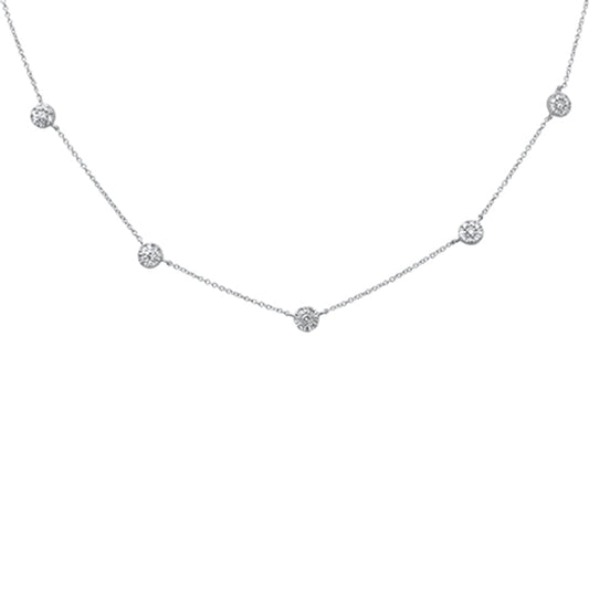 Muse Jewelry .43ct G SI 14K White Gold Diamond Round Shaped Diamond by The Yard Pendant Necklace 16+2"