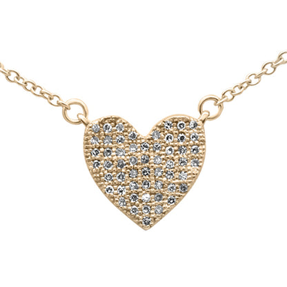 Muse Jewelry .12ct G SI 14K Yellow Gold Diamond Heart Pendant Necklace 18" Long