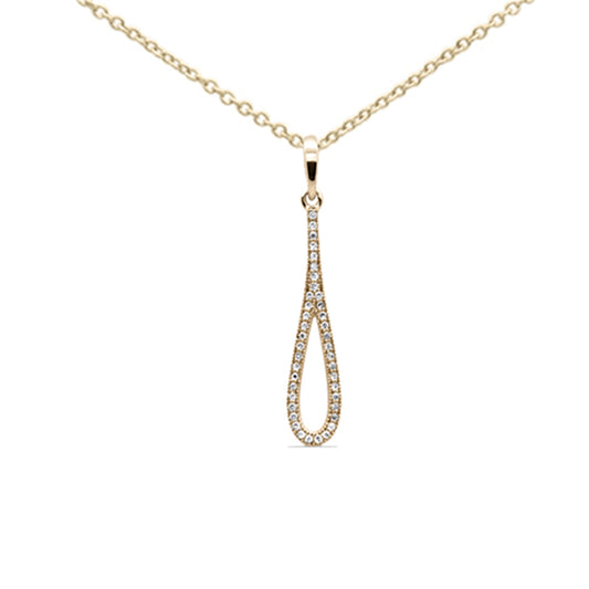 Muse Jewelry .11ct G SI 14K Yellow Gold Diamond Tear Drop Pendant with 18" Chain