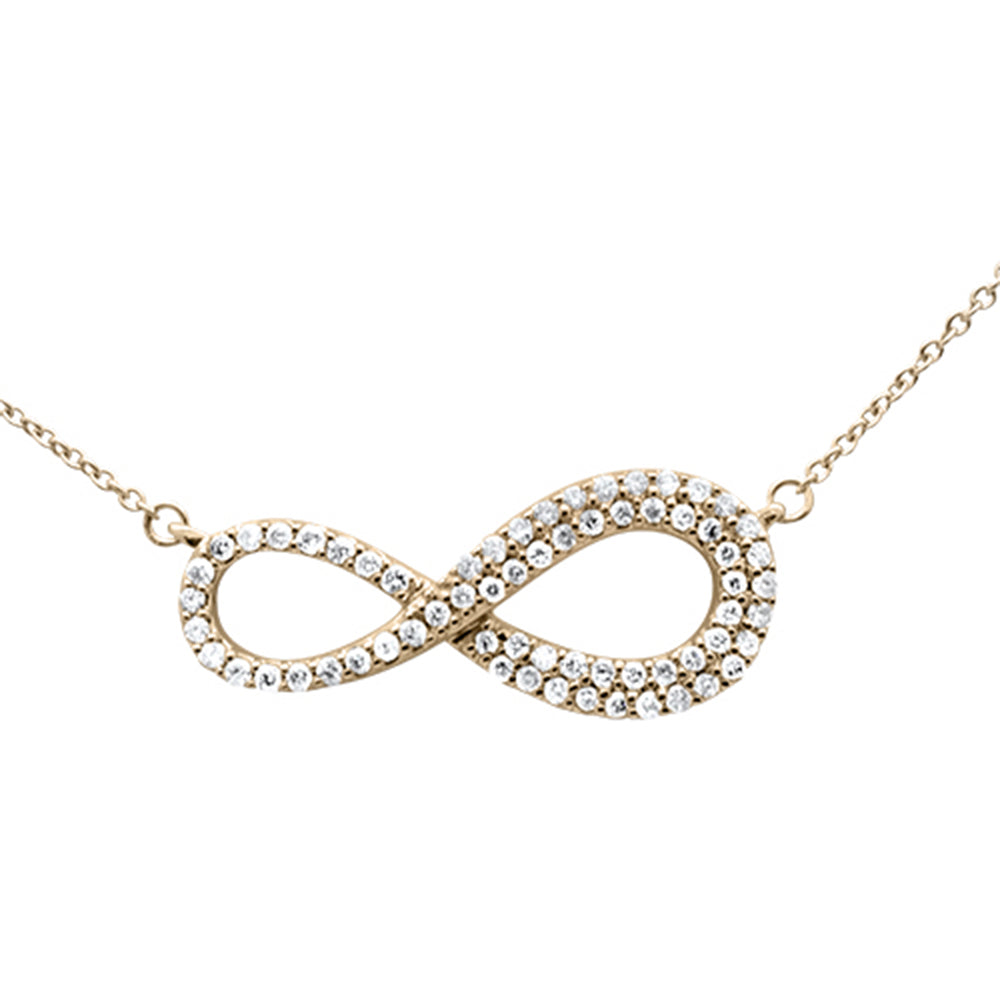 Muse Jewelry .34ct G SI 14K Yellow Gold Diamond Infinity Style Pendant Necklace 18" Long