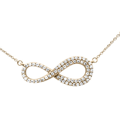 Muse Jewelry .34ct G SI 14K Yellow Gold Diamond Infinity Style Pendant Necklace 18" Long