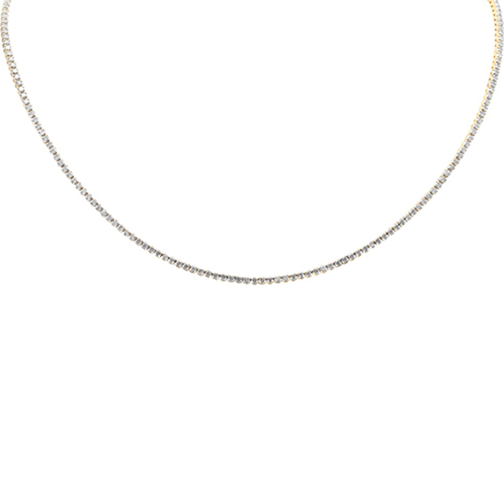 Muse Jewelry 5.74ct G SI 14K Yellow Gold Adjustable Tennis Necklace 14"+2" Long