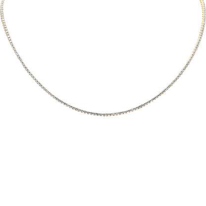 Muse Jewelry 5.74ct G SI 14K Yellow Gold Adjustable Tennis Necklace 14"+2" Long