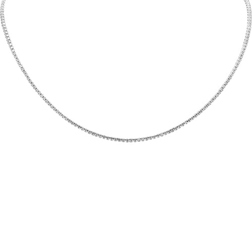 Muse Jewelry 3.01ct G SI 14K White Gold Adjustable Tennis Necklace 14"+2" Long