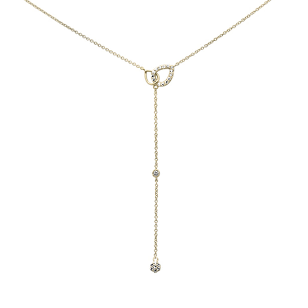 Muse Jewelry .16ct G SI 14K Yellow Gold Diamond Pear Shaped Drop Pendant Necklace 16" + 2" Long