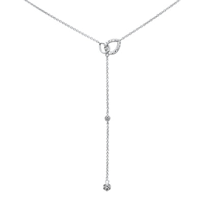 Muse Jewelry .16ct G SI 14K White Gold Diamond Pear Shaped Drop Pendant Necklace 16" + 2" Long