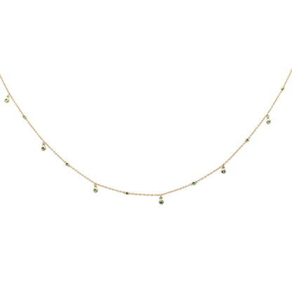 Muse Jewelry .14ct G SI 14K Yellow Gold Emerald Gemstone Pendant Necklace 18" Long