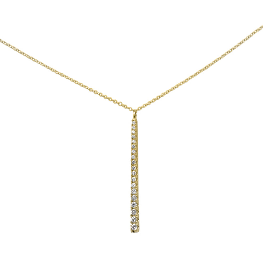 Muse Jewelry .25ct G SI 14K Yellow Gold Diamond Line Drop Pendant Necklace 16" + 2" Long