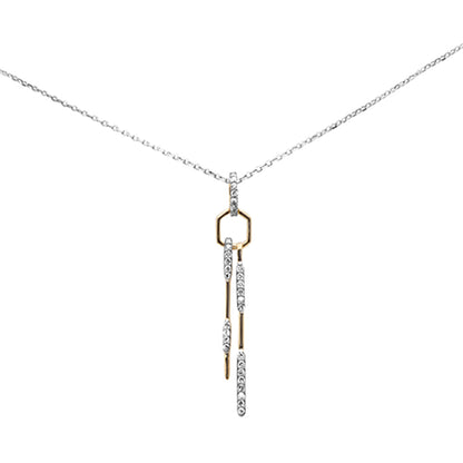 Muse Jewelry .20ct G SI 14K Yellow Gold Diamond Drop Pendant Necklace 18" Long