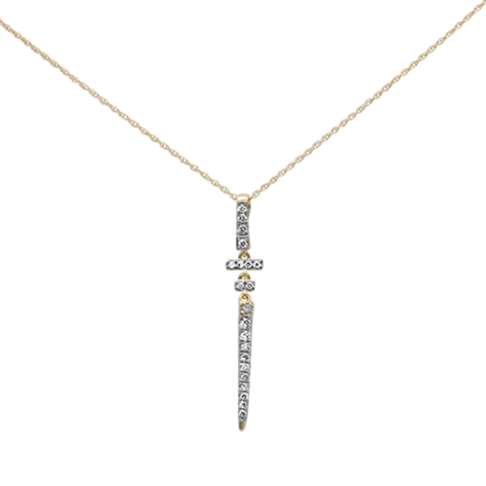 Muse Jewelry .22ct G SI 14K Yellow Gold Diamond Drop Pendant Necklace 18" Long