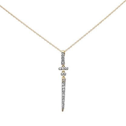 Muse Jewelry .22ct G SI 14K Yellow Gold Diamond Drop Pendant Necklace 18" Long