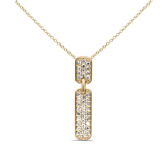 Muse Jewelry .23ct G SI 14K Yellow Gold Diamond Drop Pendant Necklace 18" Long