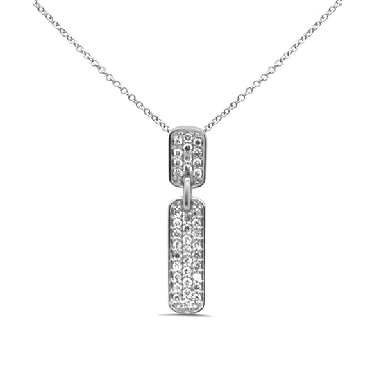 Muse Jewelry .22ct G SI 14K White Gold Diamond Drop Pendant Necklace 18" Long