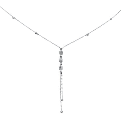 Muse Jewelry .25ct G SI 14K White Gold Diamond Drop Pendant Necklace 16" Long