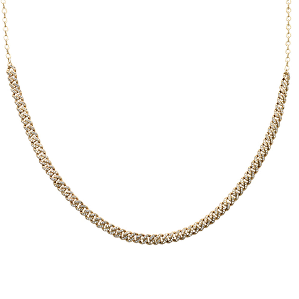 Muse Jewelry .70ct G SI 14K Yellow Gold Diamond Cuban Chain with Extension Necklace 8" + 8" Extension