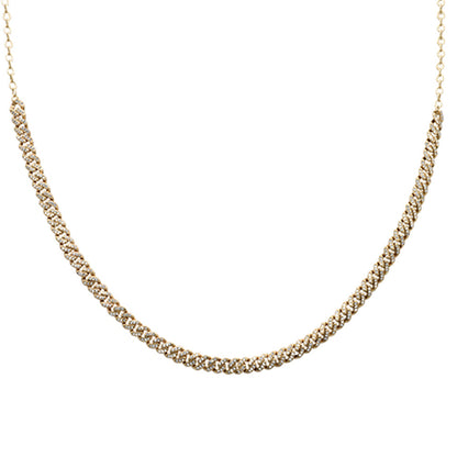 Muse Jewelry .70ct G SI 14K Yellow Gold Diamond Cuban Chain with Extension Necklace 8" + 8" Extension