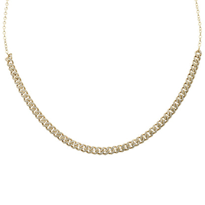 Muse Jewelry .60ct G SI 14K Yellow Gold Diamond Cuban Chain with Extension Necklace 8" + 8" Extension