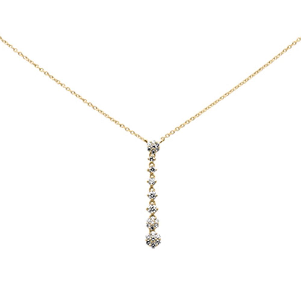 Muse Jewelry .26ct G SI 14K Yellow Gold Diamond Flower Drop Pendant Necklace 16" + 2" Long