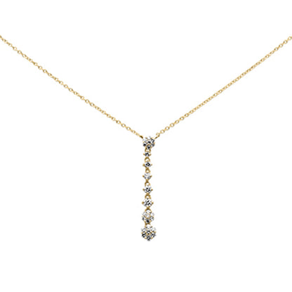 Muse Jewelry .26ct G SI 14K Yellow Gold Diamond Flower Drop Pendant Necklace 16" + 2" Long