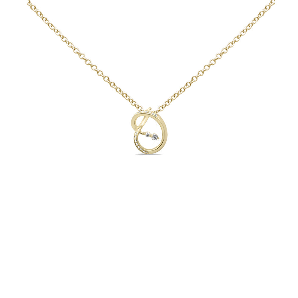 Muse Jewelry .13ct G SI 14K Yellow Gold Diamond Wrap Around Pendant Necklace 18" Long