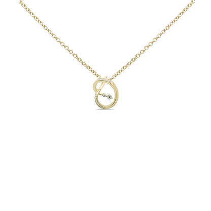 Muse Jewelry .13ct G SI 14K Yellow Gold Diamond Wrap Around Pendant Necklace 18" Long