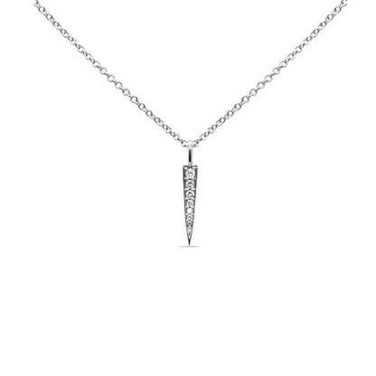 Muse Jewelry .11ct G SI 14K White Gold Diamond Bar Drop Pendant Necklace 18" Long