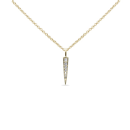 Muse Jewelry .11ct G SI 14K Yellow Gold Diamond Bar Drop Pendant Necklace 18" Long