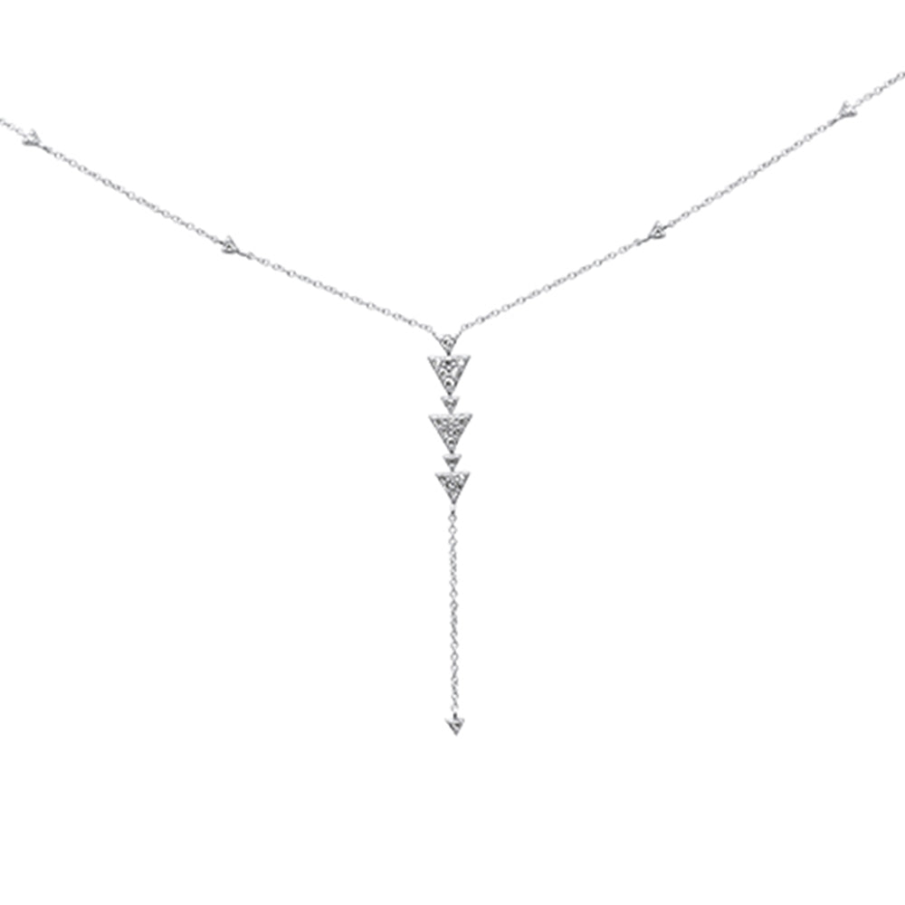 Muse Jewelry .21ct G SI 14K White Gold Diamond Drop Pendant Necklace 16+2"Ext Chain