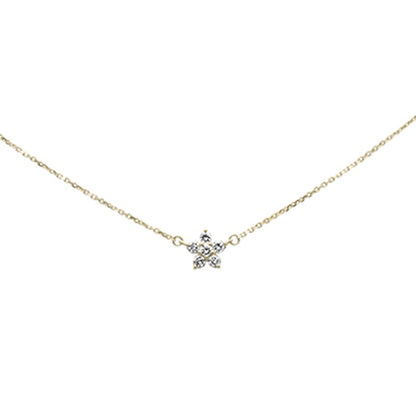 Muse Jewelry .28ct G SI 14K Yellow Gold Diamond Flower Pendant Necklace 16+2"Ext Chain