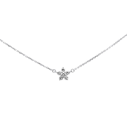 Muse Jewelry .27ct G SI 14K White Gold Diamond Flower Pendant Necklace 16+2"Ext Chain