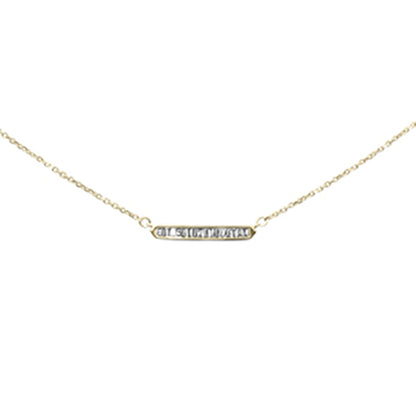Muse Jewelry .14ct G SI 14K Yellow Gold Baguette Diamond Pendant Necklace 16+2"Ext Chain